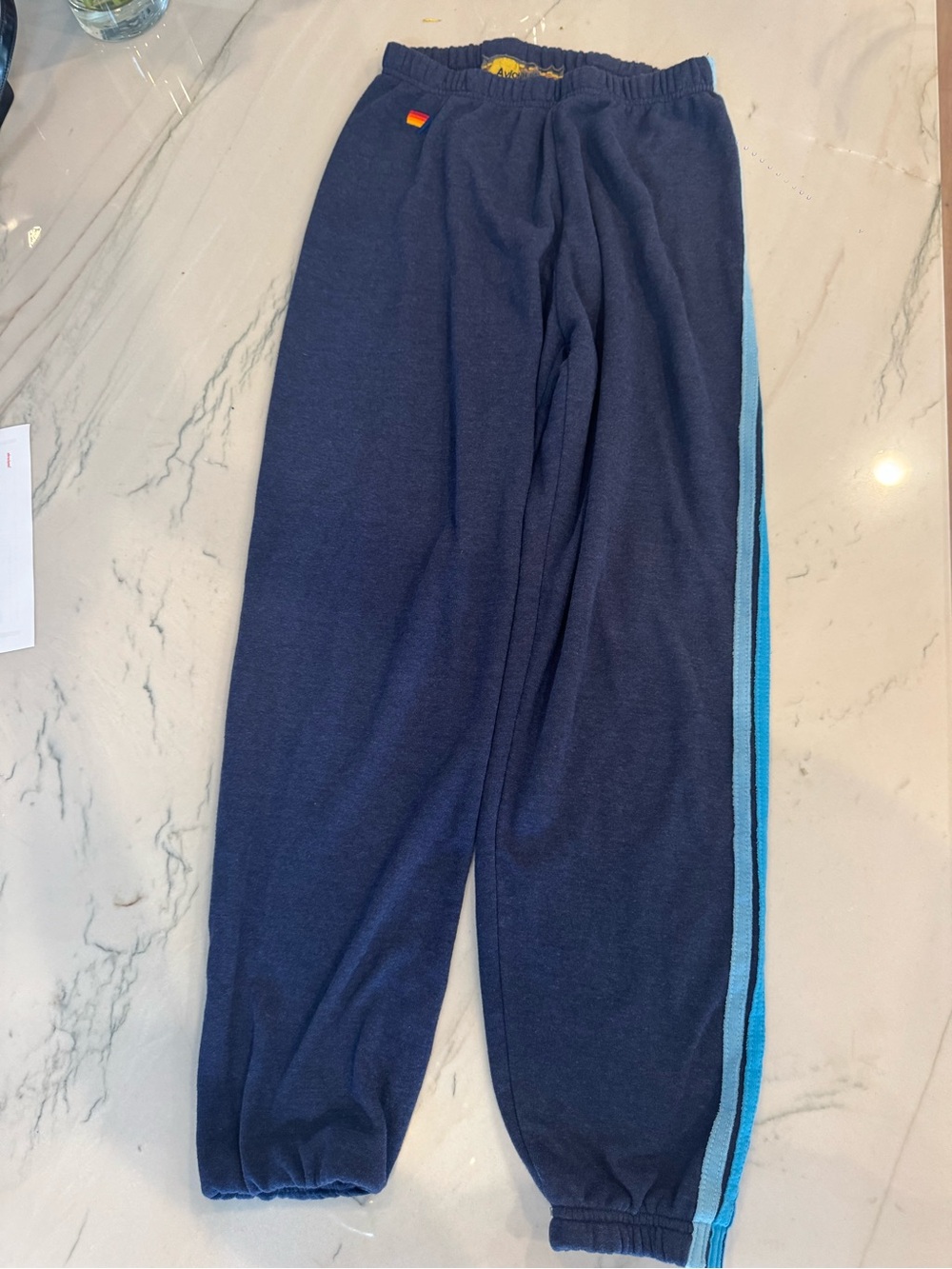 Aviator Nation Sweatpants 5 Stripe Sweatpants - NAVY / BLUE Size M - Picture 4 of 6